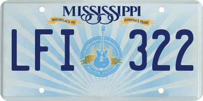 MS license plate LFI322