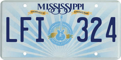 MS license plate LFI324