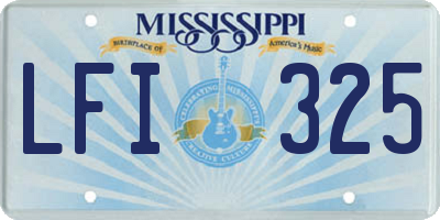 MS license plate LFI325