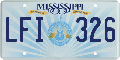 MS license plate LFI326