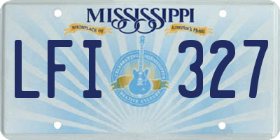 MS license plate LFI327