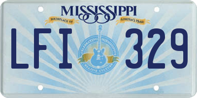 MS license plate LFI329