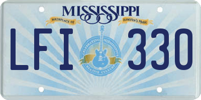 MS license plate LFI330