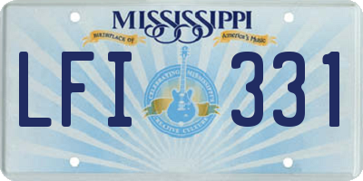MS license plate LFI331
