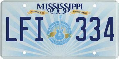 MS license plate LFI334