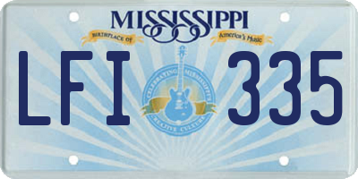 MS license plate LFI335