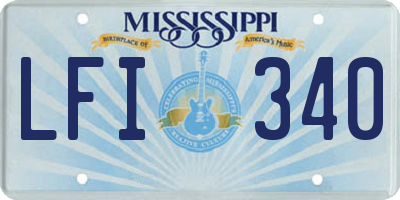 MS license plate LFI340