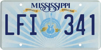 MS license plate LFI341