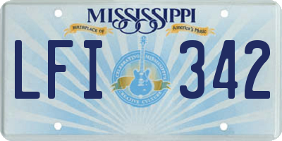 MS license plate LFI342