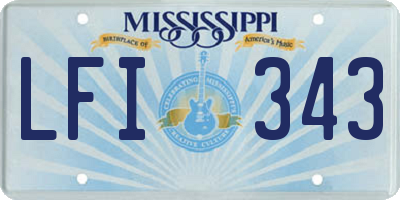 MS license plate LFI343