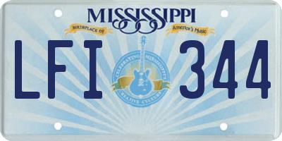 MS license plate LFI344