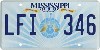 MS license plate LFI346