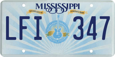 MS license plate LFI347