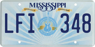 MS license plate LFI348
