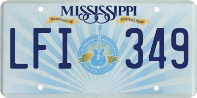 MS license plate LFI349