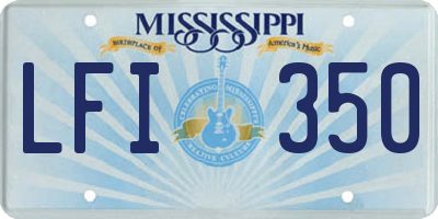 MS license plate LFI350