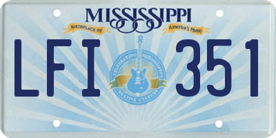 MS license plate LFI351