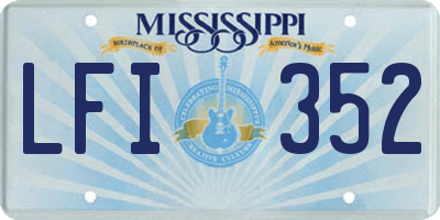 MS license plate LFI352