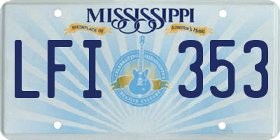 MS license plate LFI353