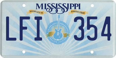 MS license plate LFI354