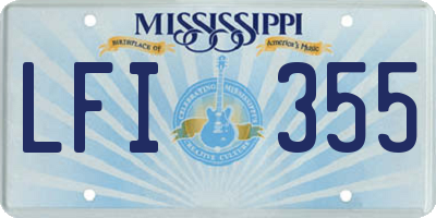 MS license plate LFI355