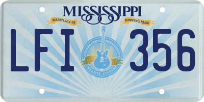 MS license plate LFI356