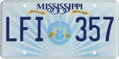 MS license plate LFI357