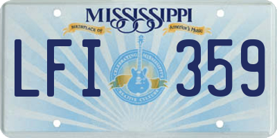 MS license plate LFI359