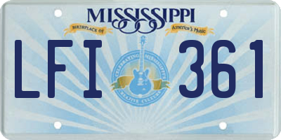 MS license plate LFI361