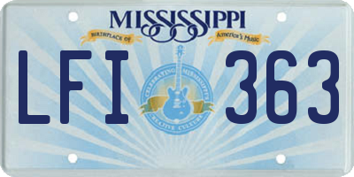 MS license plate LFI363