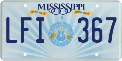 MS license plate LFI367