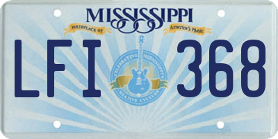 MS license plate LFI368