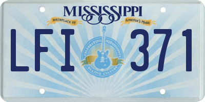 MS license plate LFI371