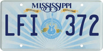MS license plate LFI372