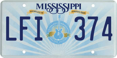 MS license plate LFI374