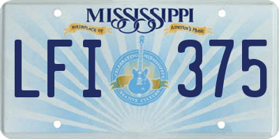 MS license plate LFI375