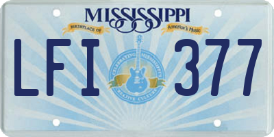 MS license plate LFI377