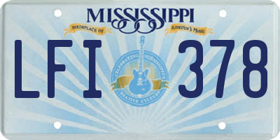 MS license plate LFI378