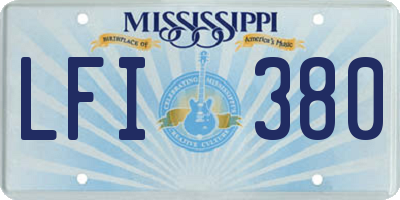 MS license plate LFI380