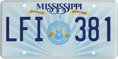 MS license plate LFI381