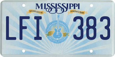 MS license plate LFI383