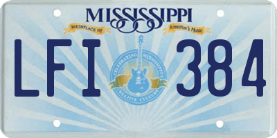 MS license plate LFI384