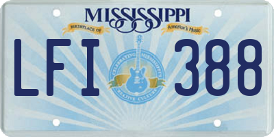 MS license plate LFI388