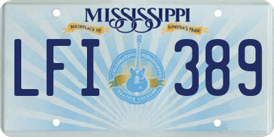 MS license plate LFI389