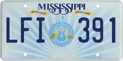 MS license plate LFI391