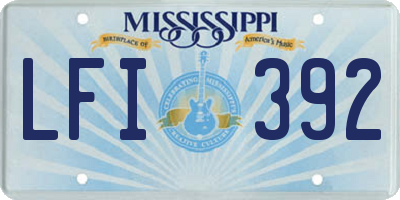 MS license plate LFI392