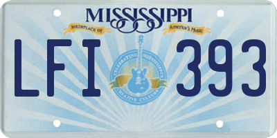 MS license plate LFI393