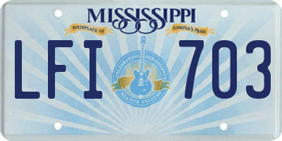 MS license plate LFI703