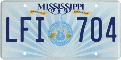 MS license plate LFI704