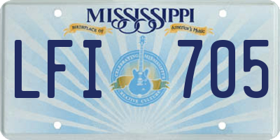 MS license plate LFI705